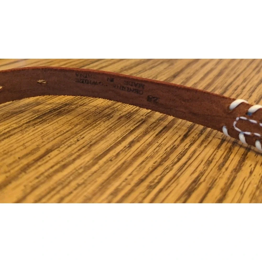 NOS Magic Forest Lake George NY Novelty Beaded Leather Belt Kids Youth Adult 28